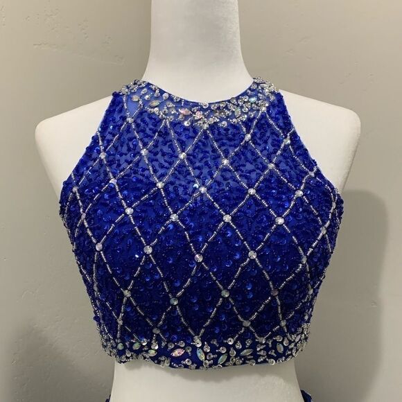 New Beaded & Sequined 2 Piece Ball Gown - Picture 7 of 11